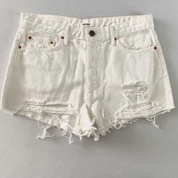 GRLFRND The Cindy High Waist Denim Short White Granada Wash - Picture 3 of 10
